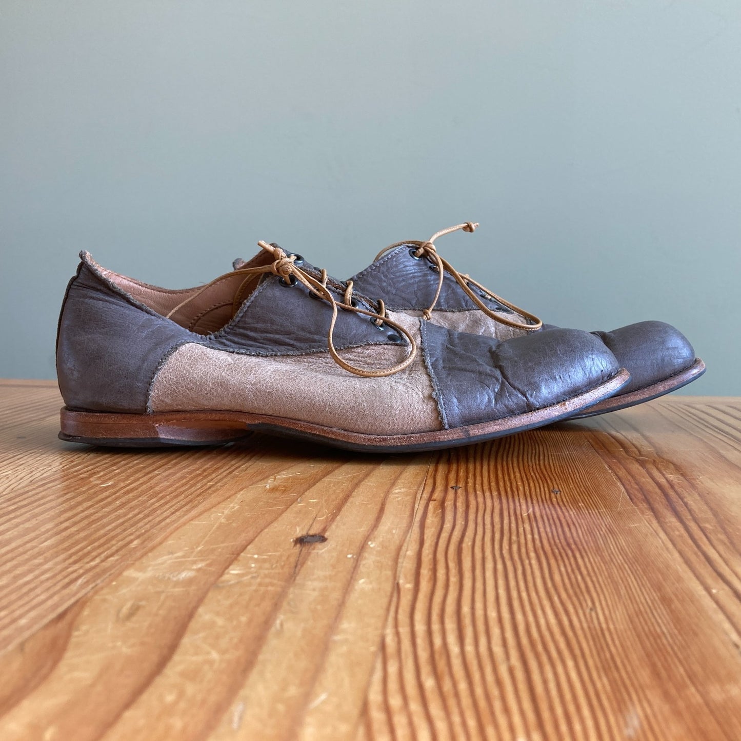 41 / 11 - Cydwoq Brown Two Tone Handmade Leather Loafers Shoes 0628AC