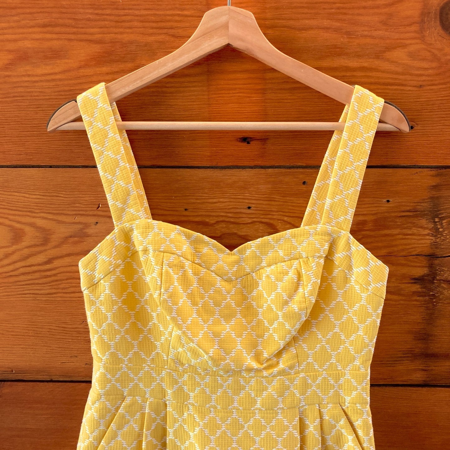 Kate Spade Yellow White Hilary Sleeveless Sweetheart Dress - Size 2 - 0702AS