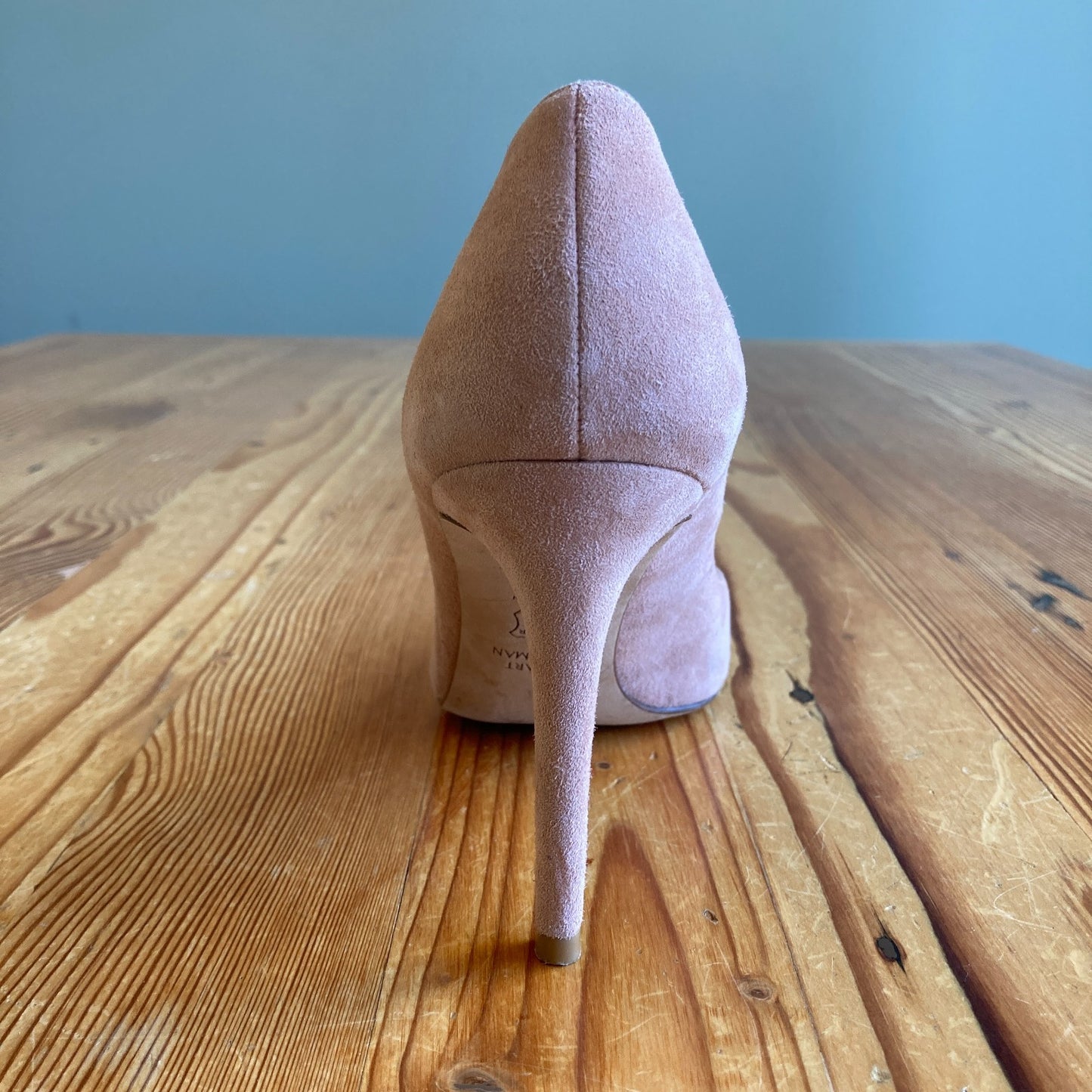 Stuart Weitzman Tan Suede Leather Peep Toe Stiletto Heels - Size 7.5 - 0716AF