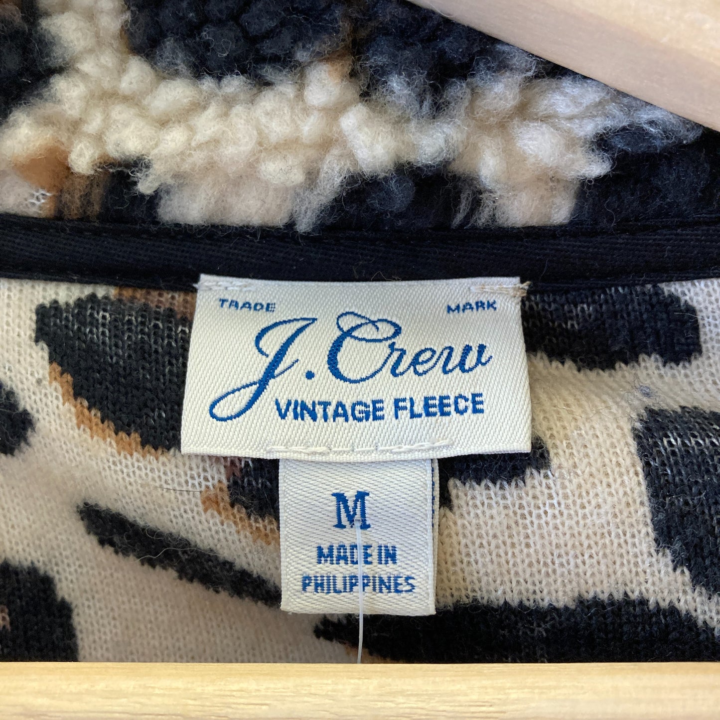 J Crew Leopard Print Snap-collar Sherpa Fleece Jacket - Size M - 0706AV