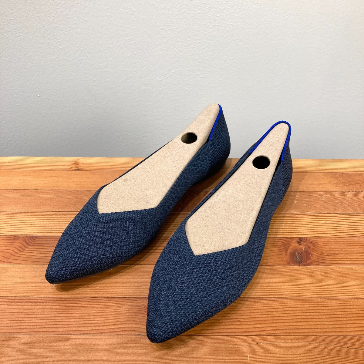 Rothy's Navy Herringbone Pointed III Flats Shoes - Sz 10 - NEW w/ Box - 0103JM