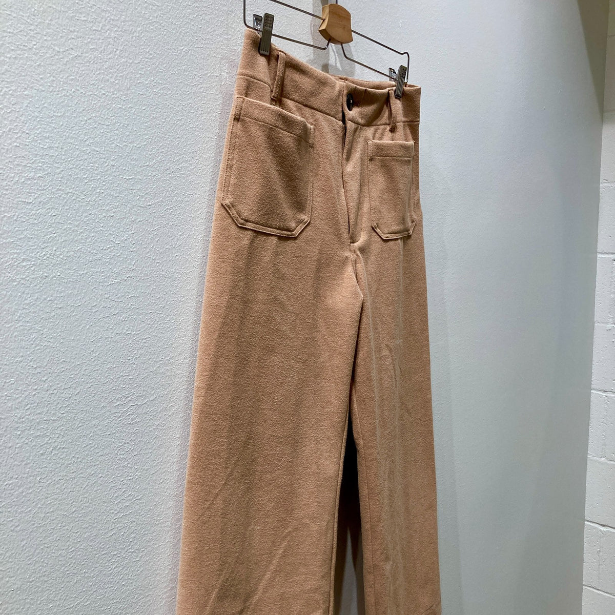 Maeve Anthropologie Tan Brushed Flannel Wide Leg Pants - Size 30 - 0531AF