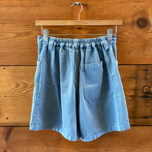 Noble Blue High Rise Patch Pocket Womens Chore Shorts - Size S - 0910CC