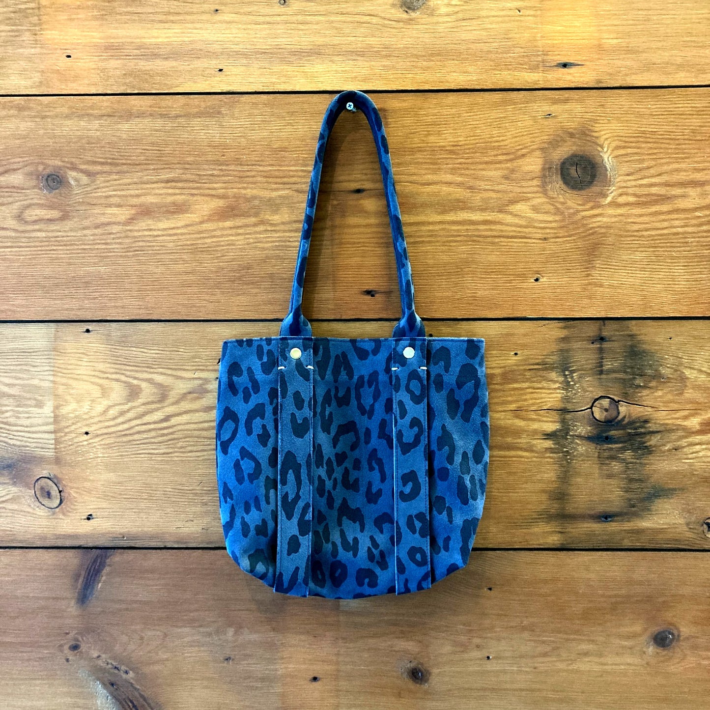 CLARE V Gray Black Animal Print Leopard Suede Tote‎ Shoulder Bag 0104SD
