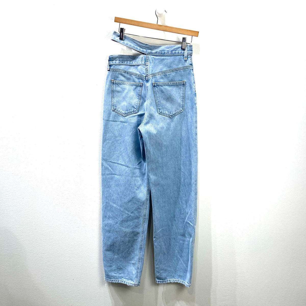 AGOLDE $248 Light Wash Broken Waist Band Wide Leg Jeans - Size 24 - 1015NE