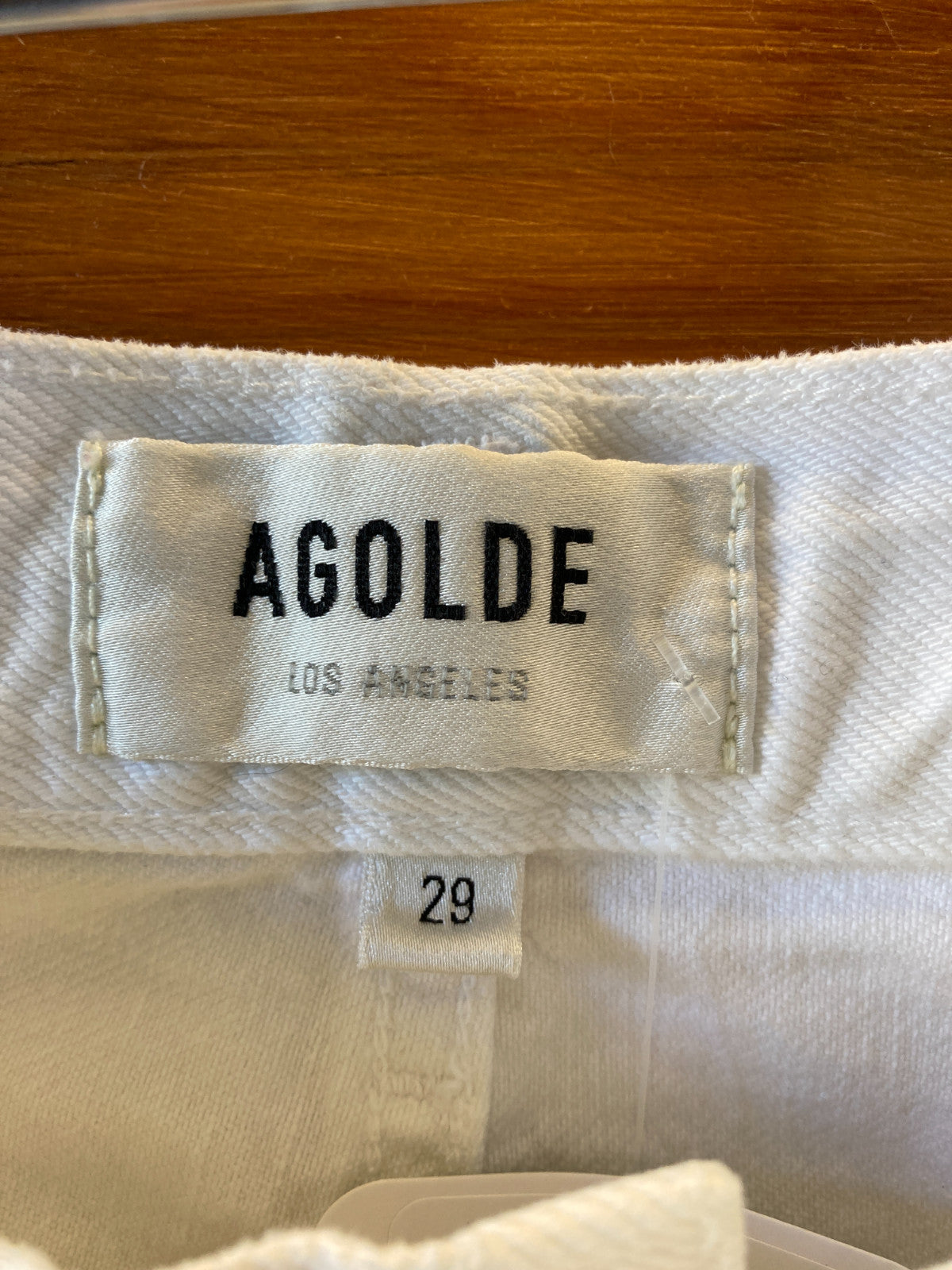 AGOLDE White Denim Button Fly 90's Crop Relaxed Fit Jeans - Size 29 - 0131AG