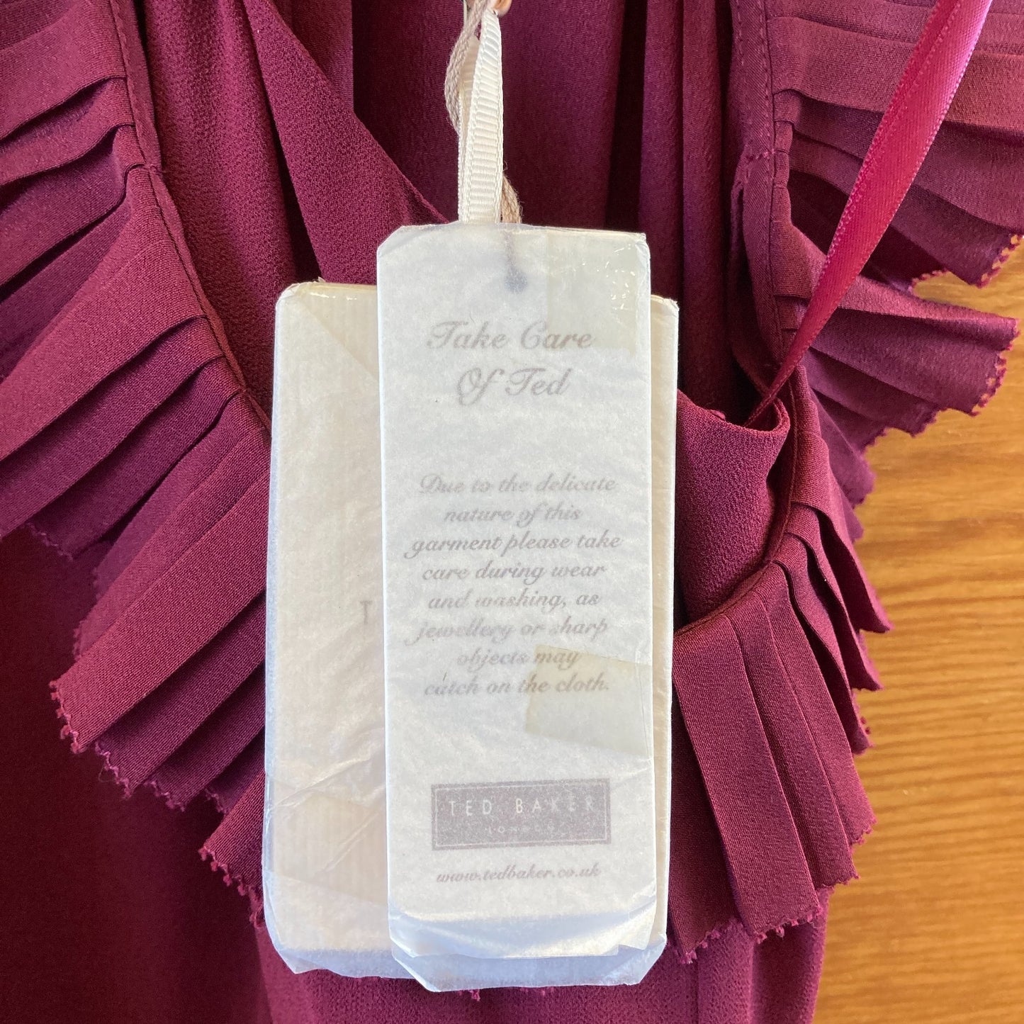Ted Baker $419 Burgundy Imperial Striped Maxi Dress - Size 1 / S - NEW - 0613SR