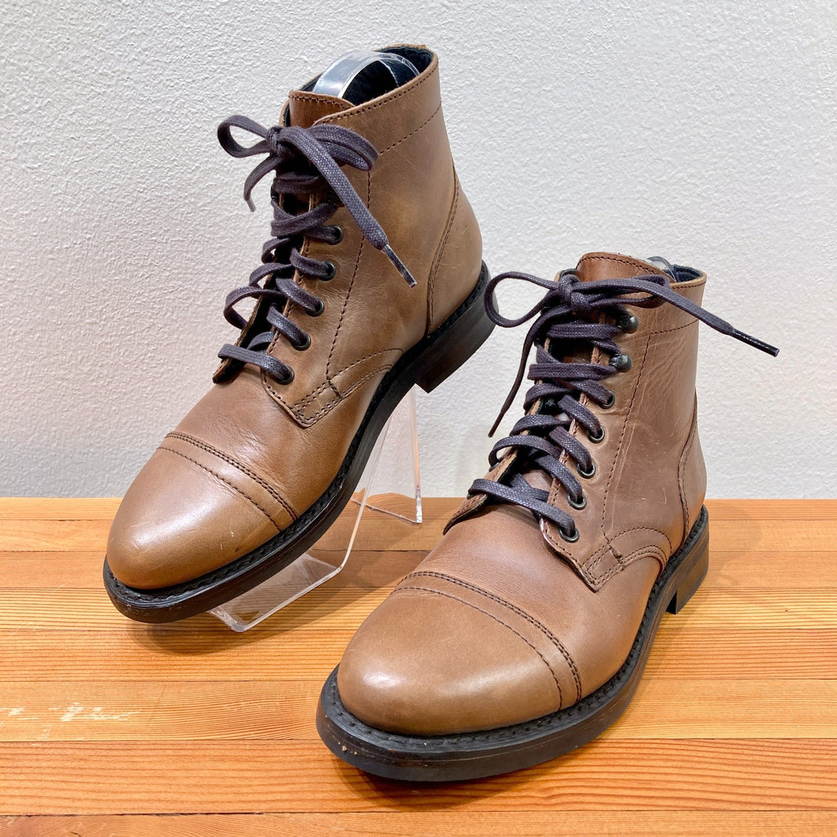 Thursday $198 Whiskey Brown Leather Captain Lace Up Boots - Size 7 - 0106KL