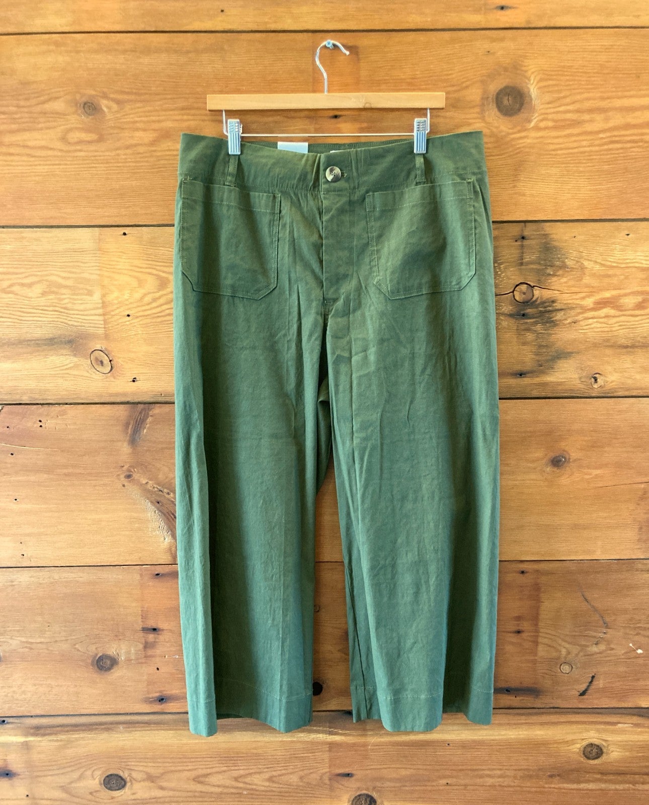 Maeve Dark Green High Rise Wide Leg Colette Pants - Size 16 - NEW - 1206HP