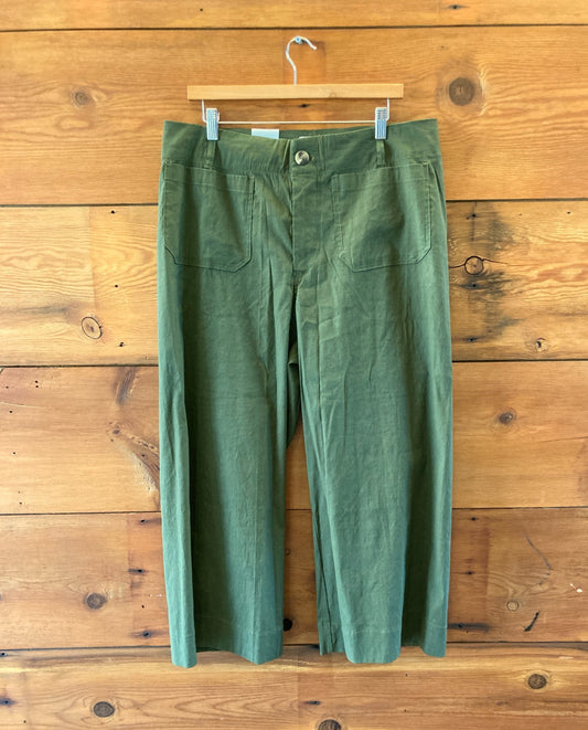 Maeve Dark Green High Rise Wide Leg Colette Pants - Size 16 - NEW - 1206HP