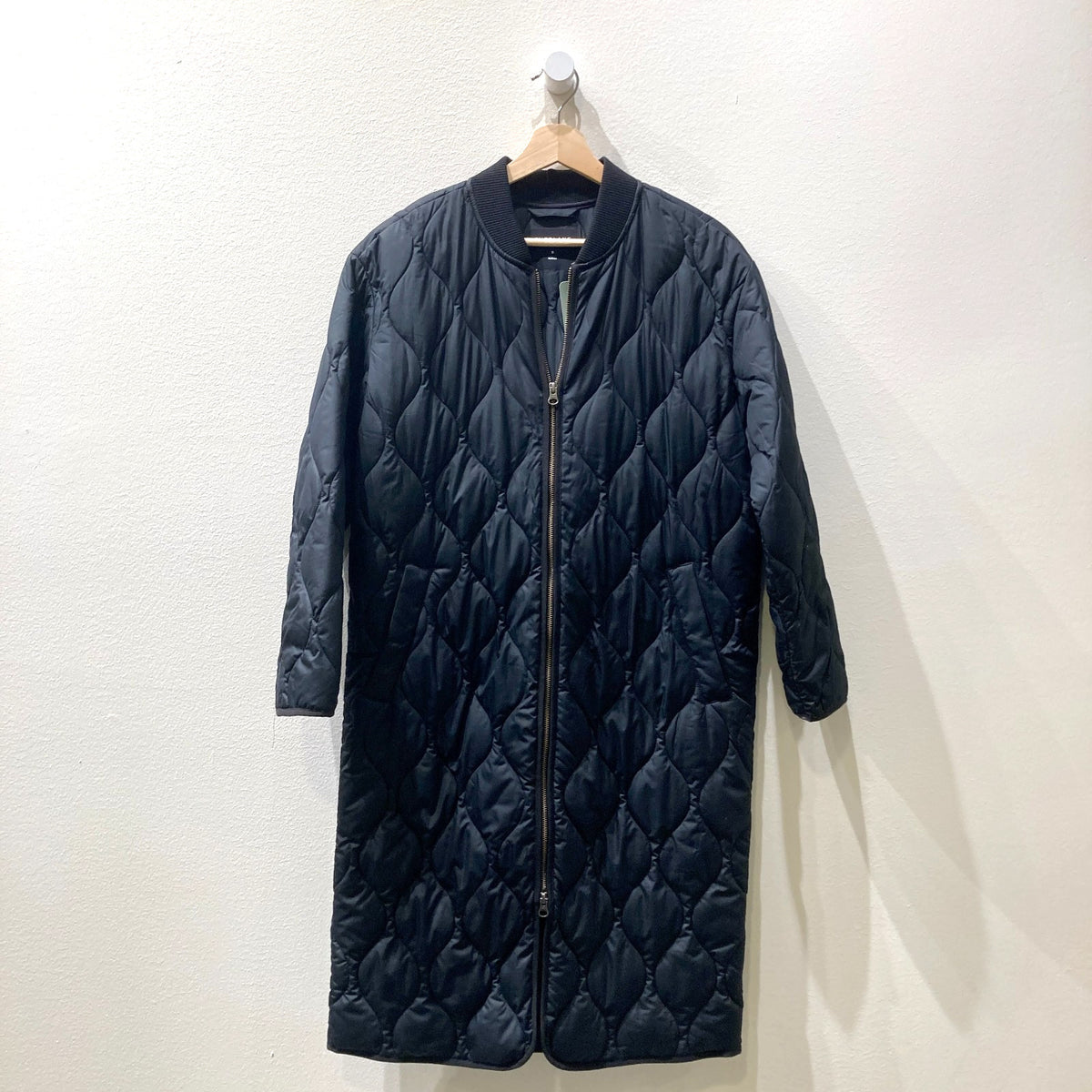 Everlane Black Quilted Zip Up Long Liner Renew Coat Jacket - Size S - 0124KG
