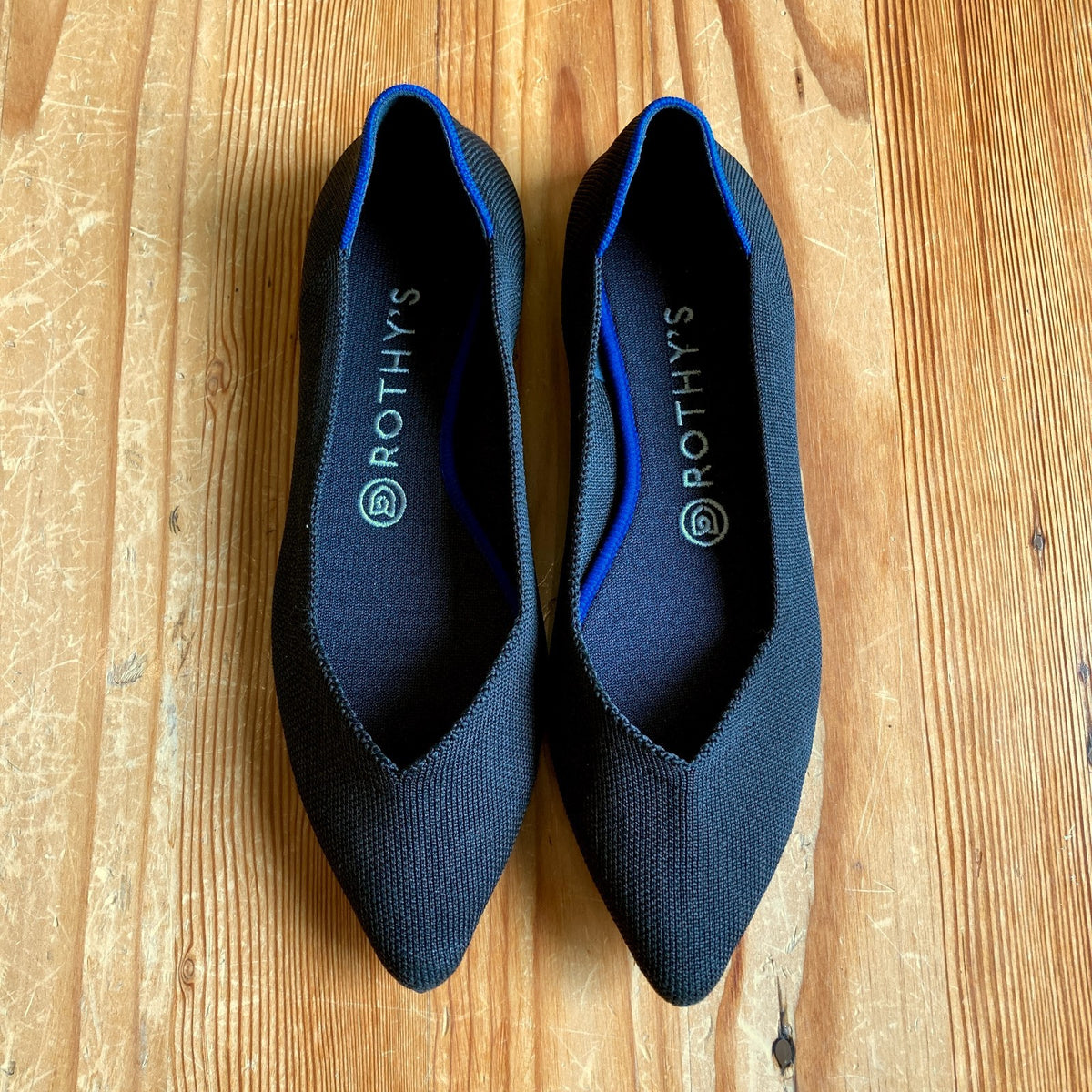 Rothy's Black Pointed Toe Slip On The Point Flats Shoes - Size 8.5 - 0308MP
