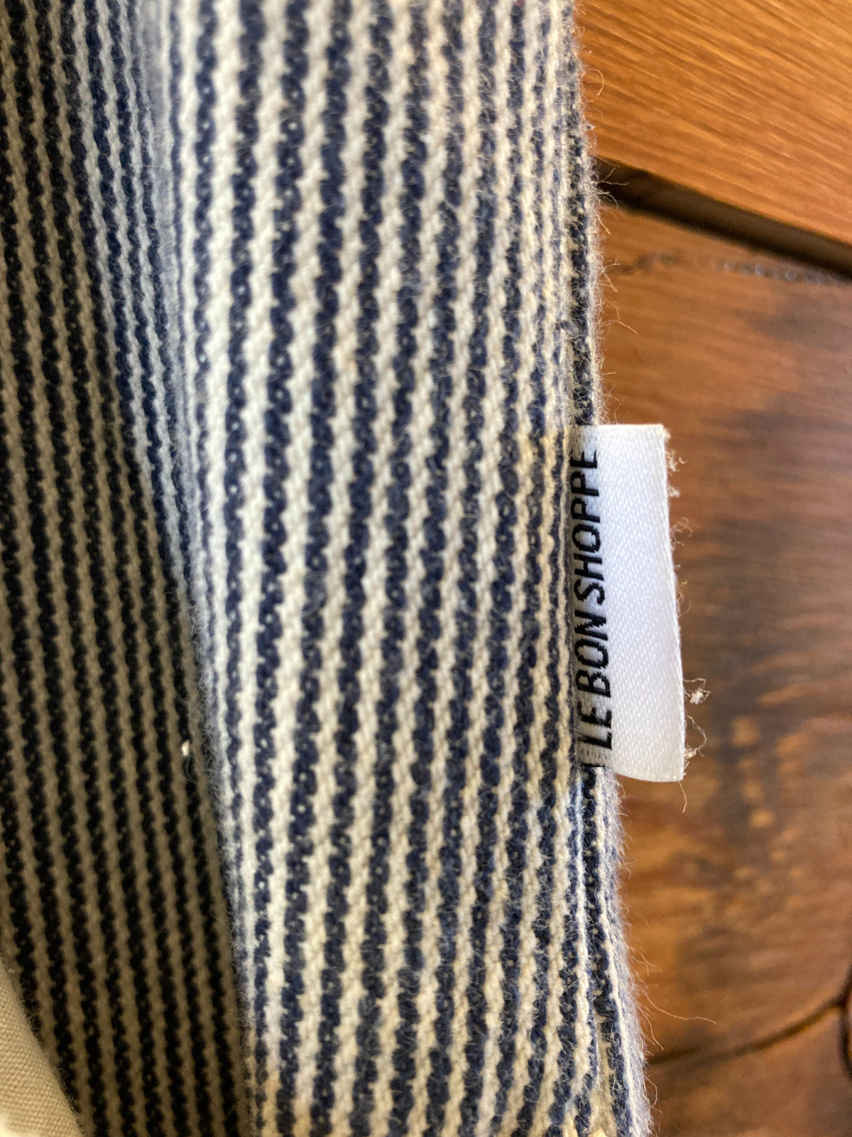 Le Bon Shoppe Blue & White Striped Barrel Leg Arc Pants - Size L - 0624KB