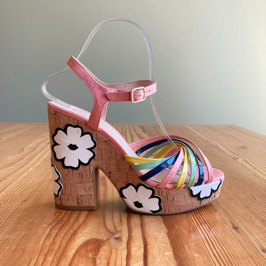 Kate Spade Gerry Platform Floral Sandals Heels - Size 7.5 - NEW - 0515CJ