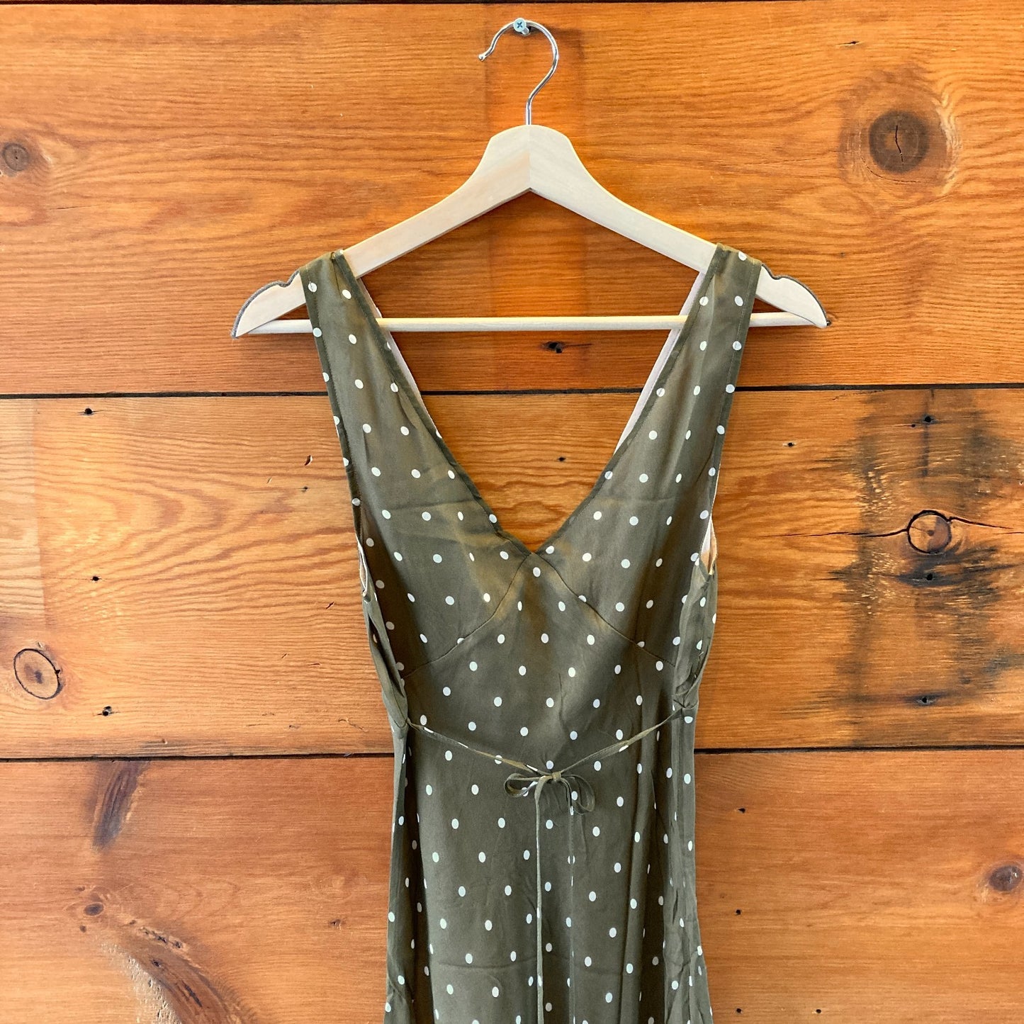 XS - Realisation Par Green Polka Dot Margot Sleeveless Midi Dress 0717SM