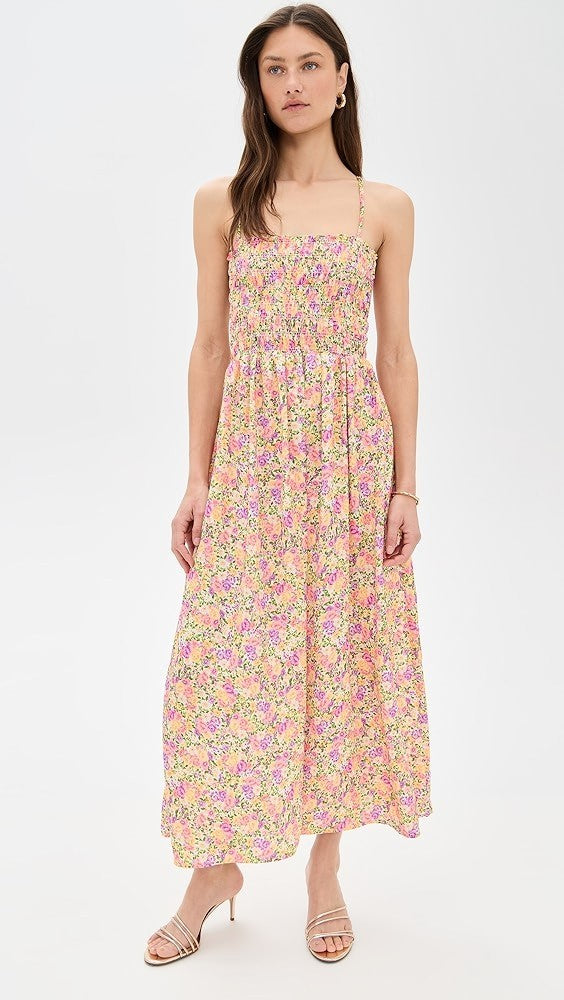 Resa PInk Purple Floral Print NEW $189 Strappy Caroline Dress - Size S - 0426CR