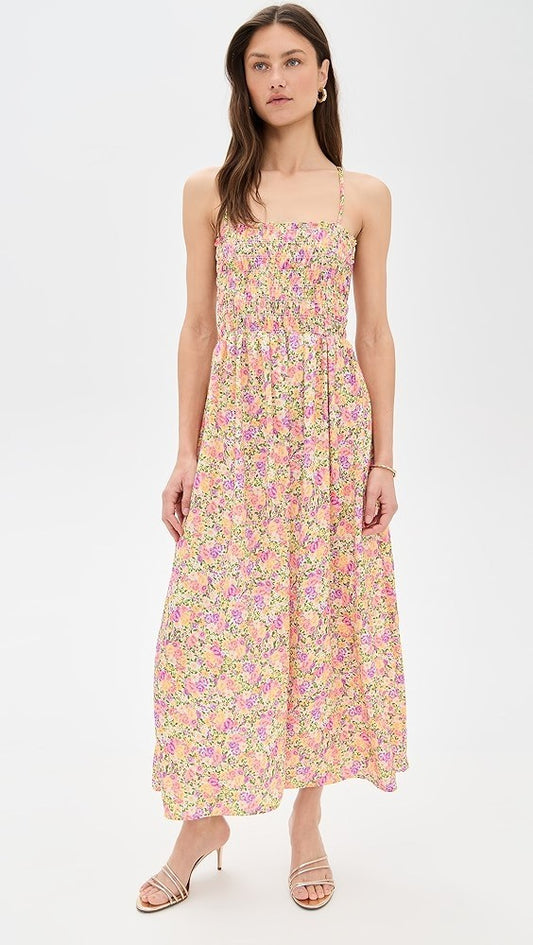Resa PInk Purple Floral Print NEW $189 Strappy Caroline Dress - Size S - 0426CR