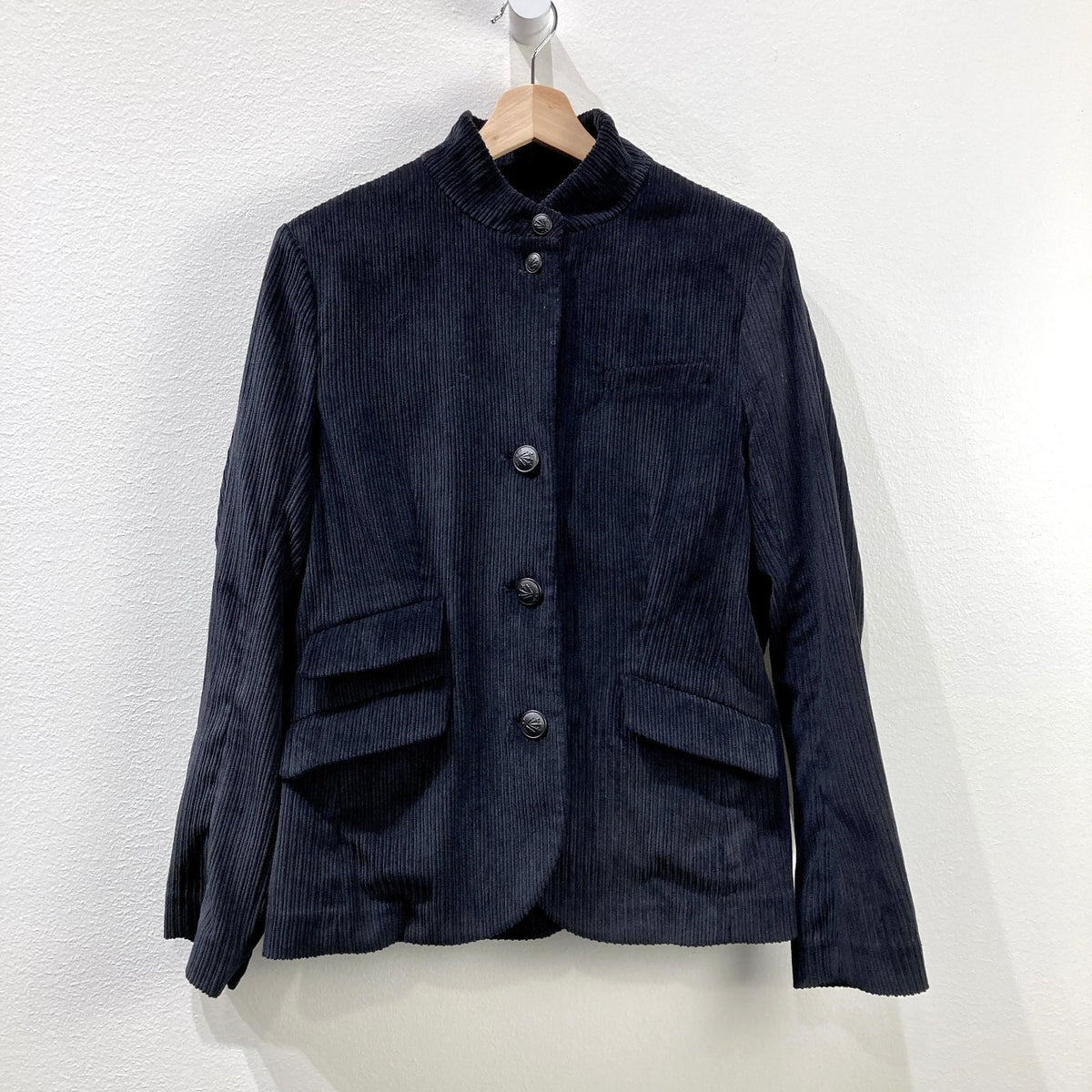 Rag & Bone Black Corduroy Slade Button Front Blazer Jacket - Size 10 - 0721DK