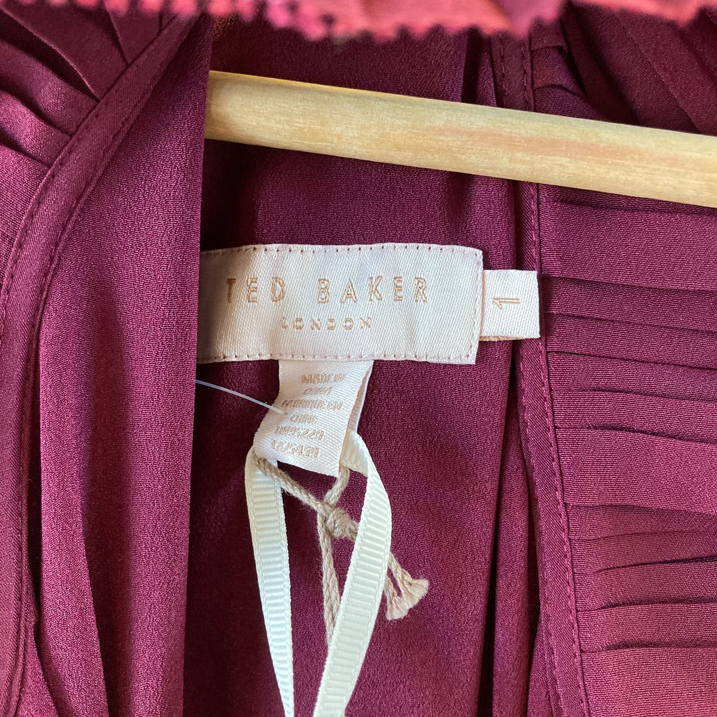 Ted Baker $419 Burgundy Imperial Striped Maxi Dress - Size 1 / S - NEW - 0613SR