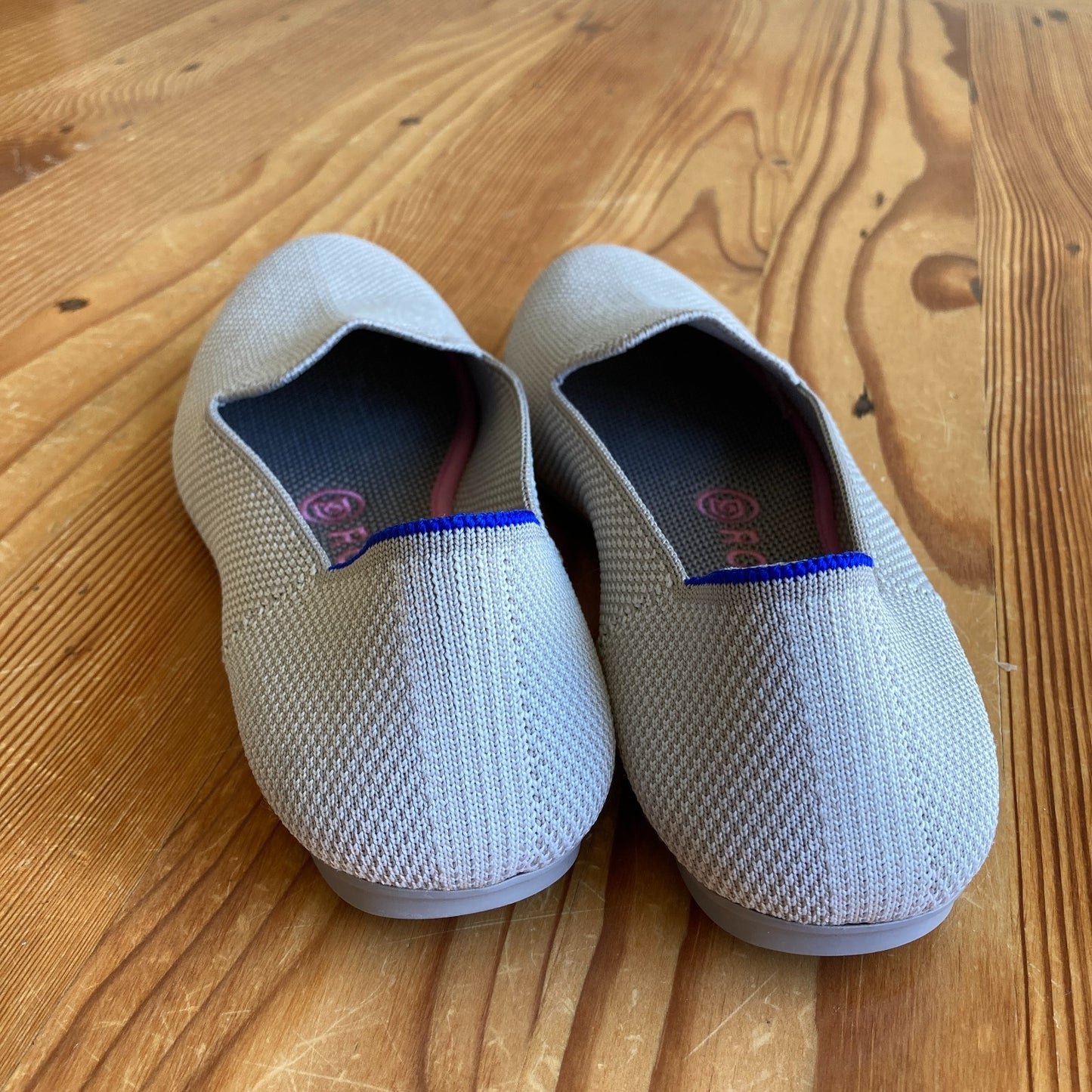 Rothy's Neutral Linen Double Stitch Slip On The Loafer Shoes - Size 7 - 0512MF