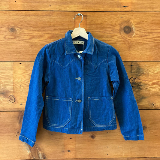 Lykke Wullf Dark Denim Shrunken Ranch Jean Jacket - Size XS - 0312IG