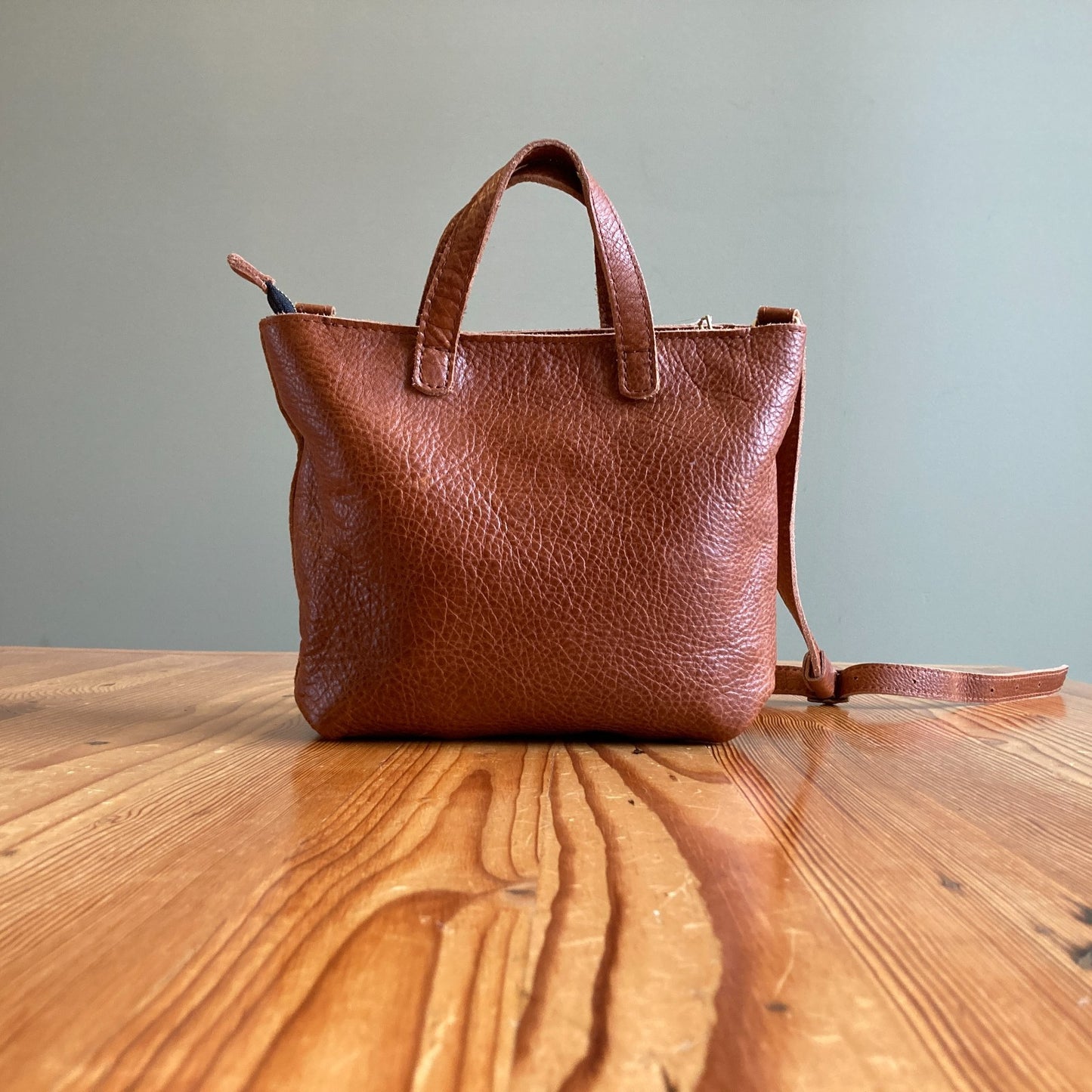 Portland Leather Goods Brown Mini Crossbody Top Handle Tote Bag 0104KR