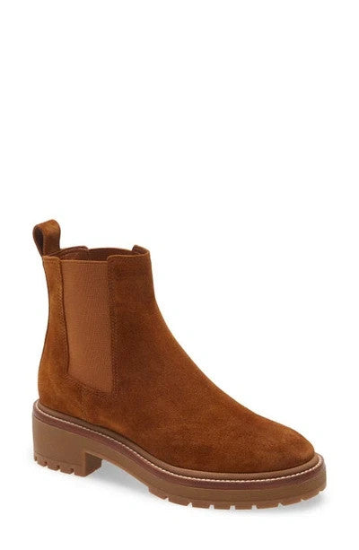 Tory Burch Chestnut Brown Suede 50mm Chelsea Lug Boots - Size 8 - 1103ES