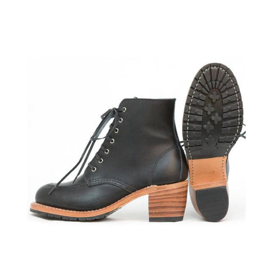 Red Wing Black Leather Lace Up Heeled Clara Boots - Size 8.5 - EUC - 1125KG