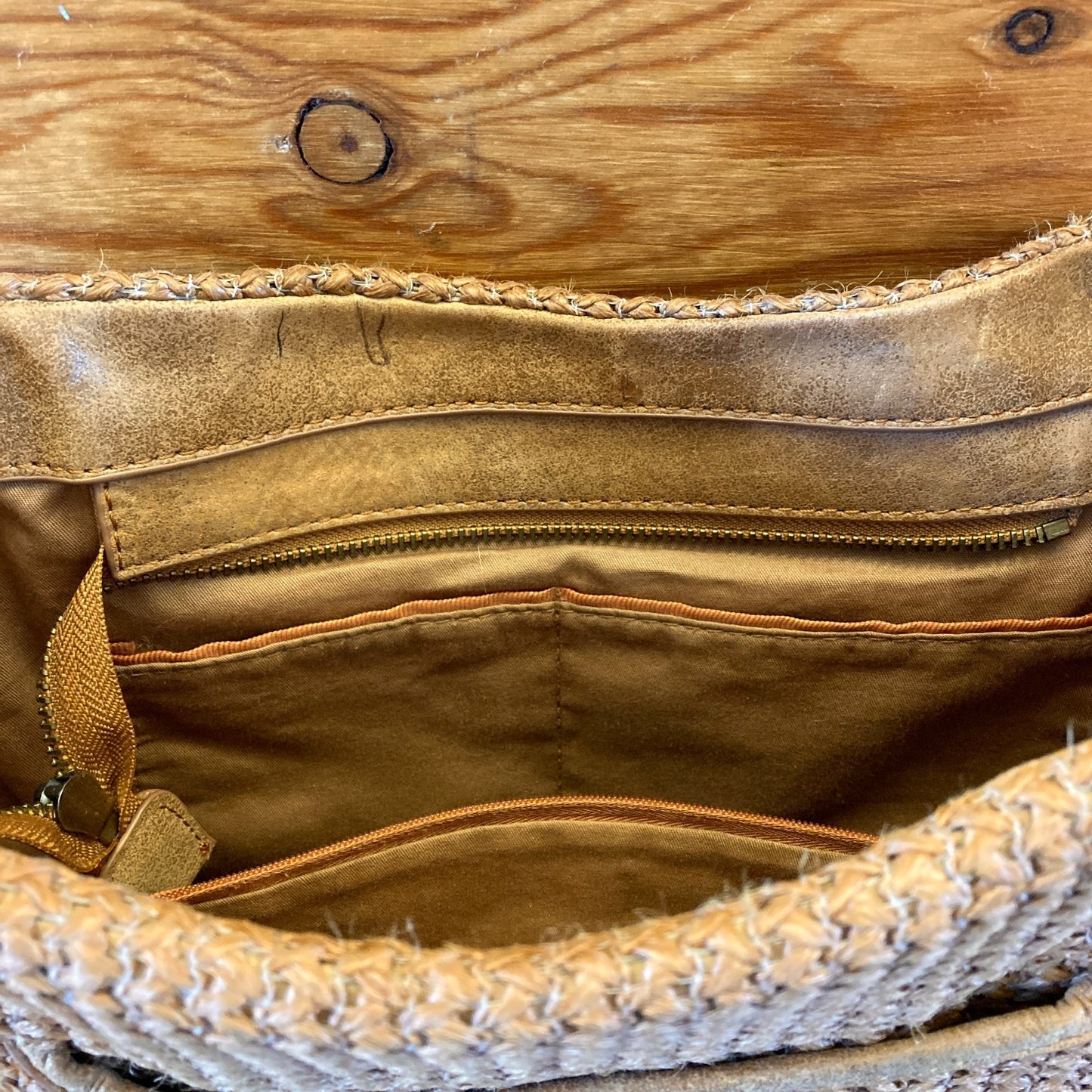 Hobo International Brown Straw Woven Leather Shoulder Purse - 1002MG