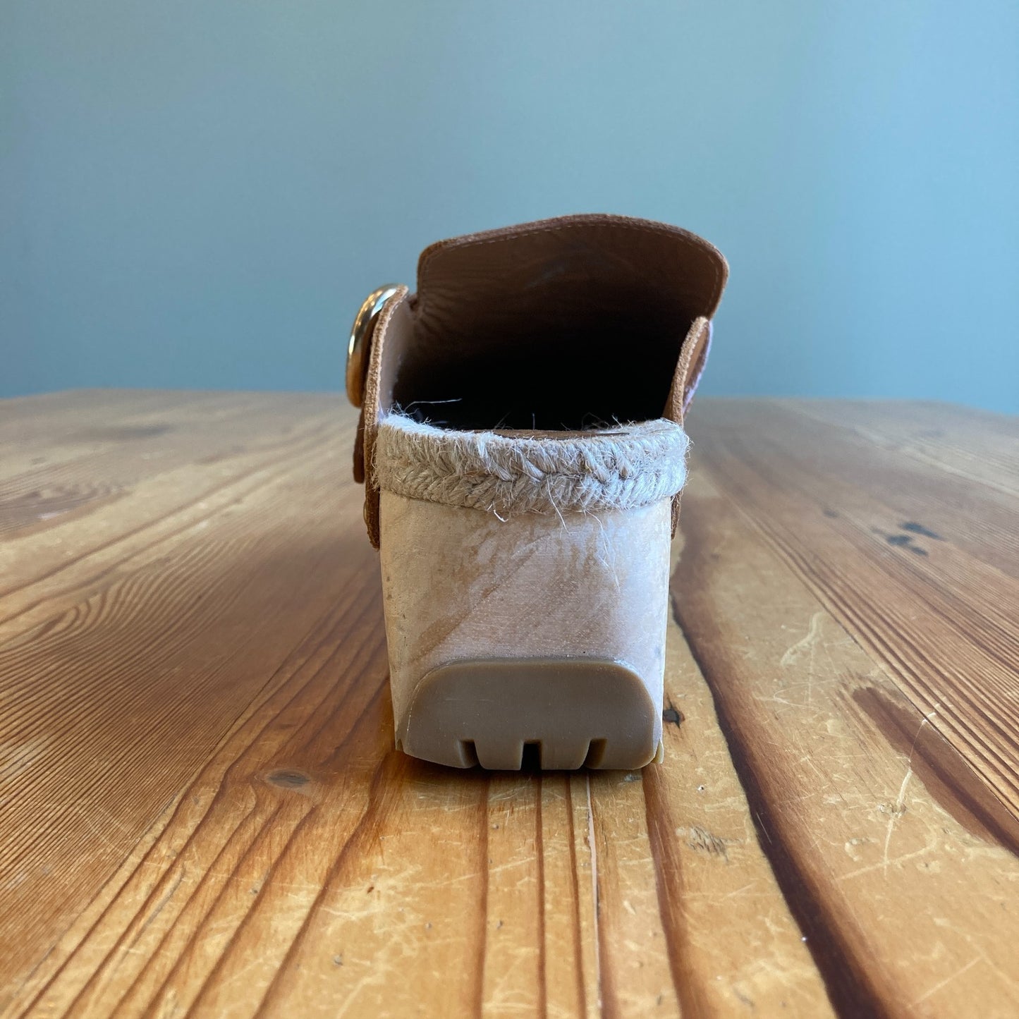 See by Chloe Cognac Brown Leather Studded Viviane Clogs - Size 40 / 9.5 - 0131AG