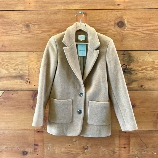 Sezane Camel Wool Blend Notched Lapel Jacket Blazer - Size 36 / S - 0415AU