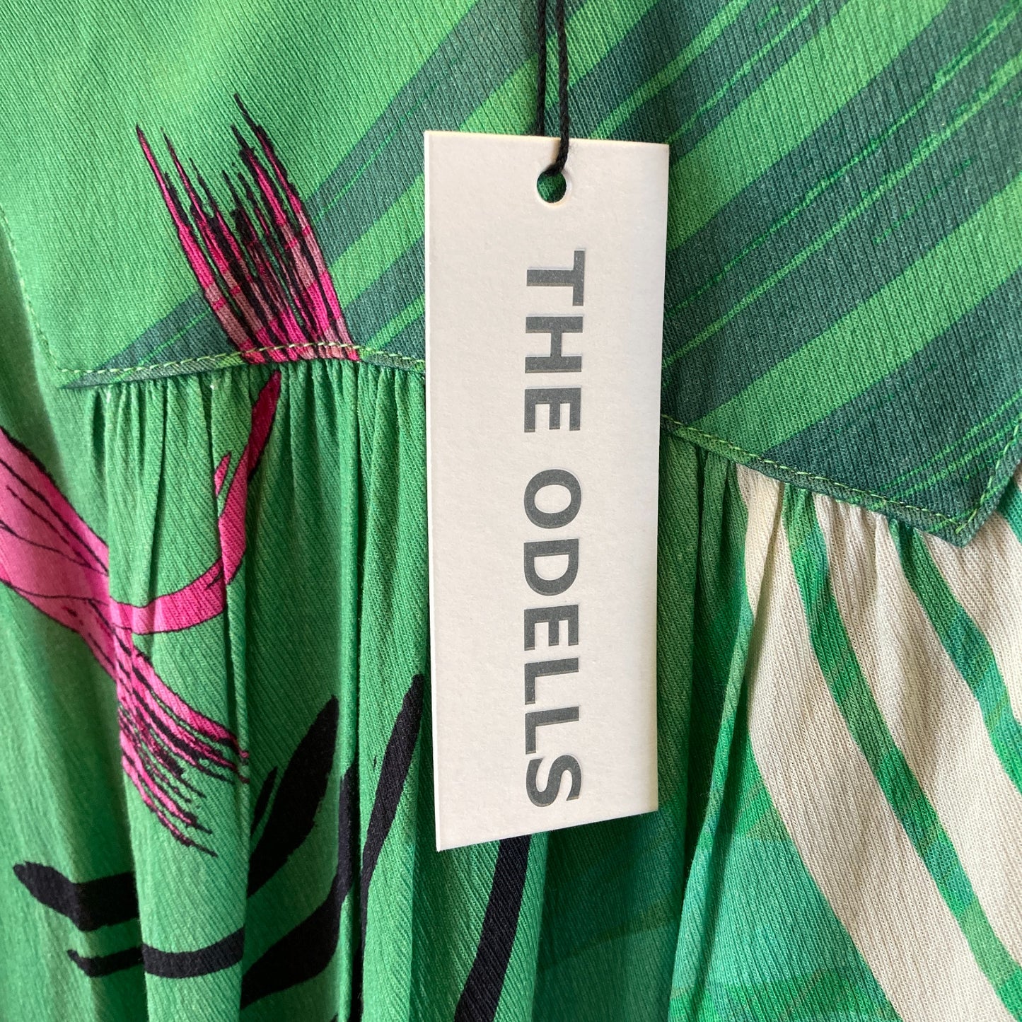 The Odells $290 Mystic Green Pattern Raglan Sleeve Dress - Size M - NEW - 0416JW