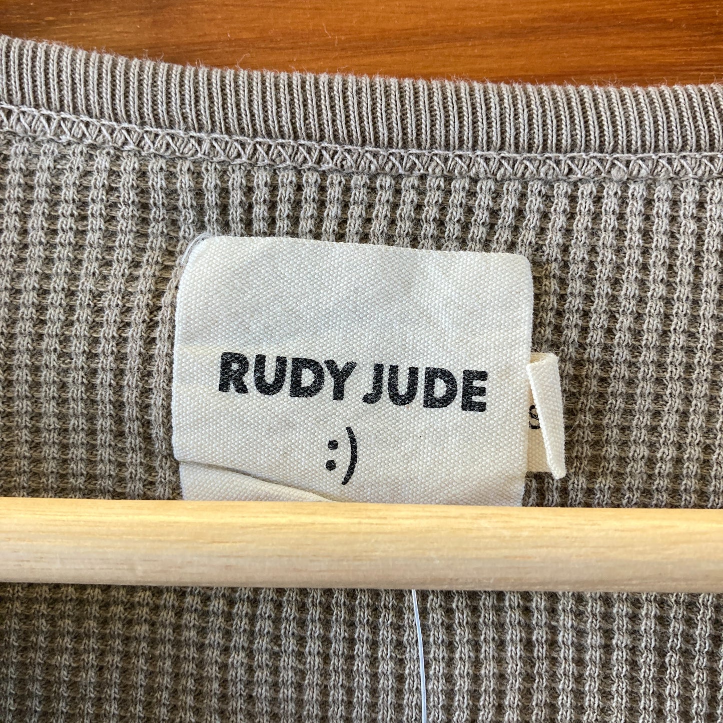 Rudy Jude Cement Waffle knit Scoop Neck Long Sleeve Shirt Top - Size S - 0312IG