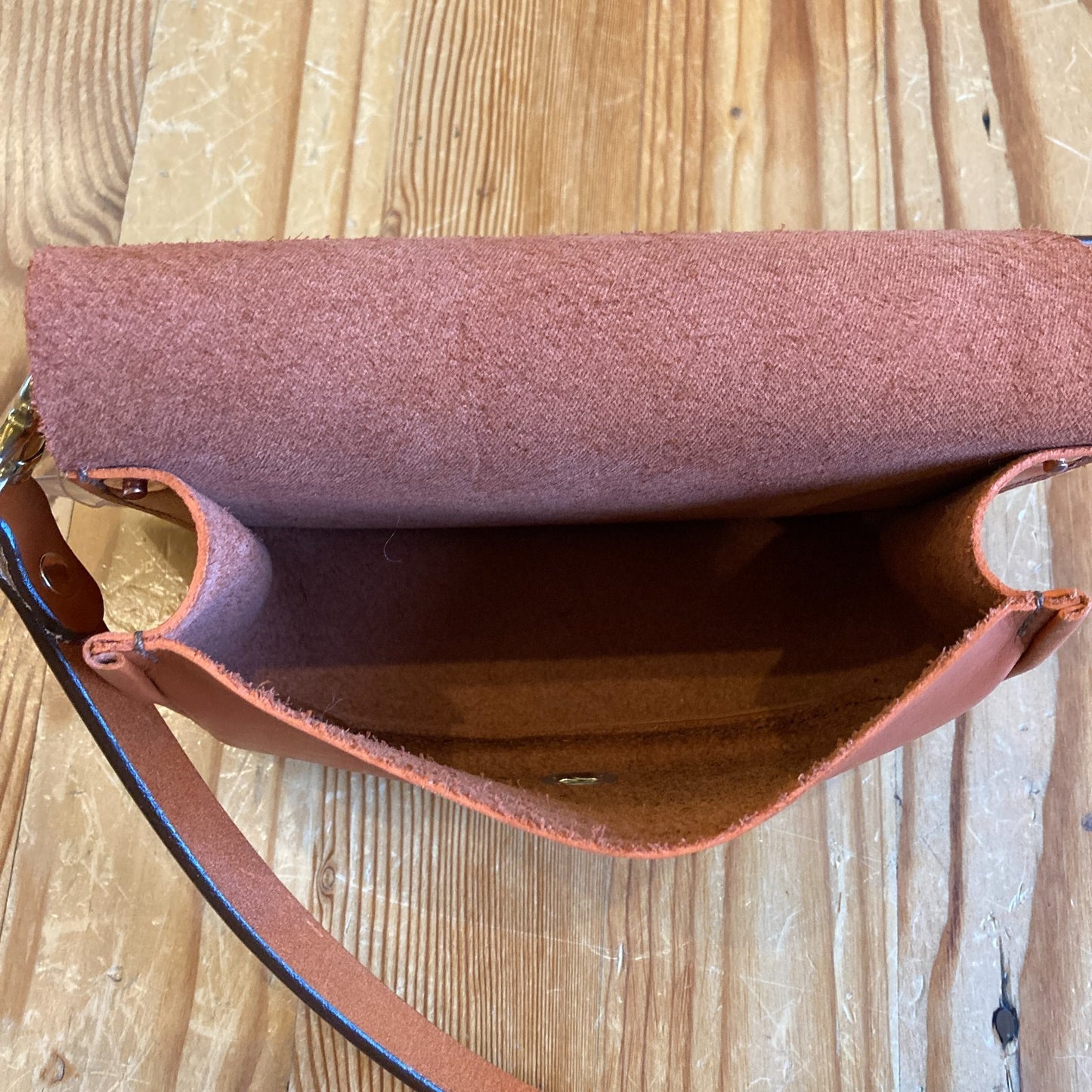 Orox Leather Co. Orange Brown Leather Small Crossbody Purse Bag 0707SC