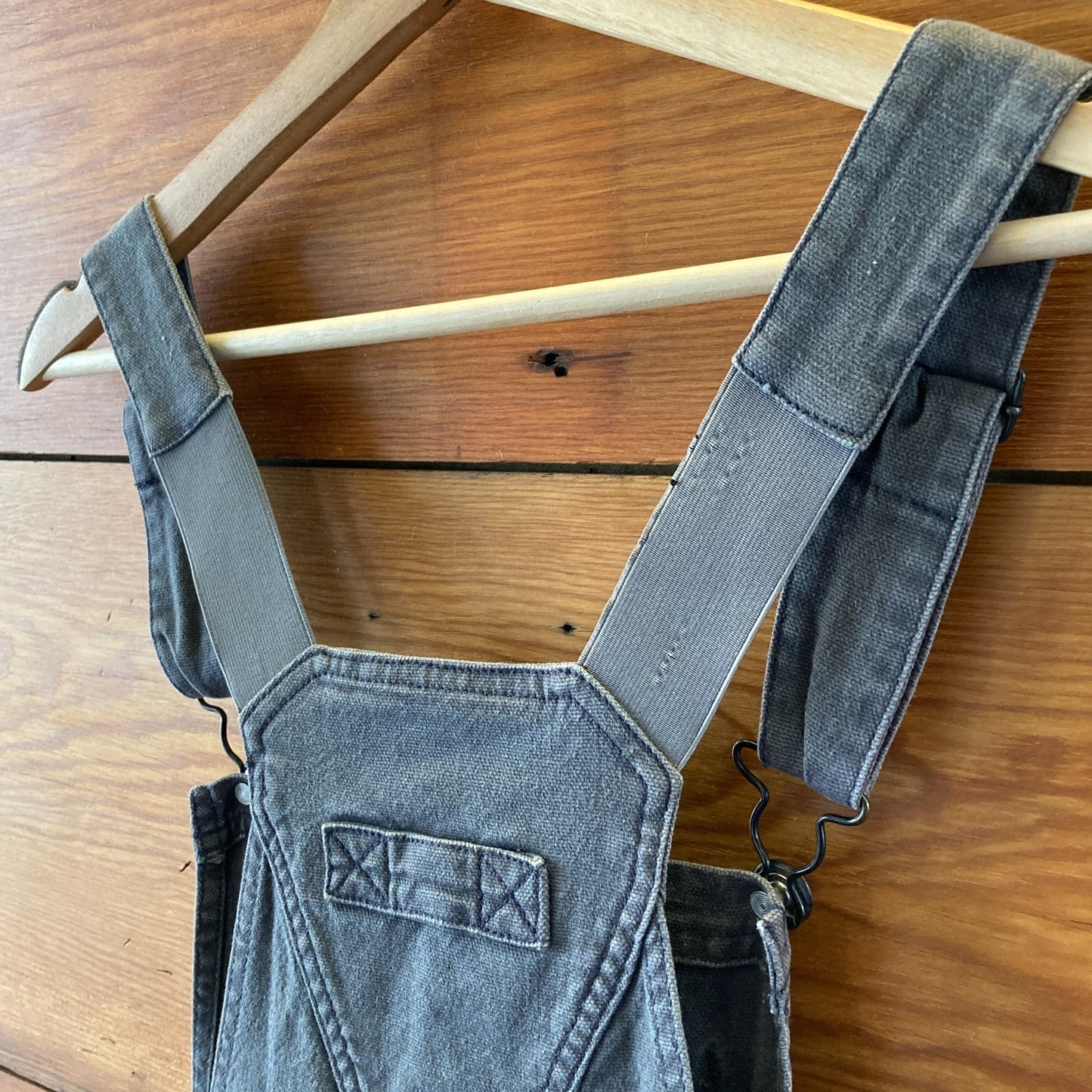 Dovetail Gray Canvas Freshly Reinforced Knees Overalls - Size 12 / 32 - 1209SH