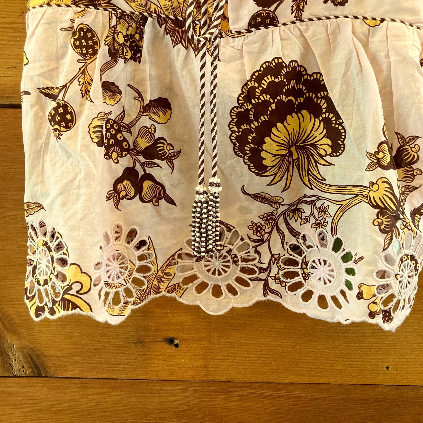 Farm Rio $180 Tropical Landing Embroidered Cotton Tank Top - Sz M - NEW - 0715DP