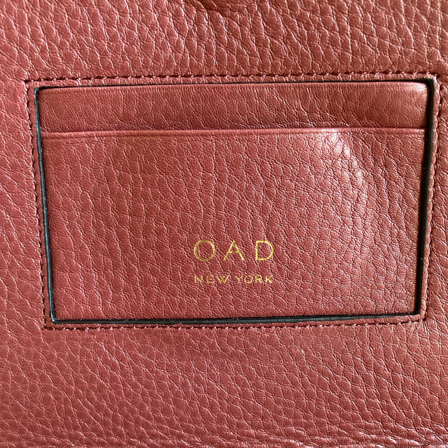 OAD New York Burgundy Leather Zip Around Crossbody Purse - 0416JW