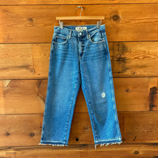 AMO Medium Wash Billie Wide Leg Crop High Rise Jeans - Size 26 - 0320AE
