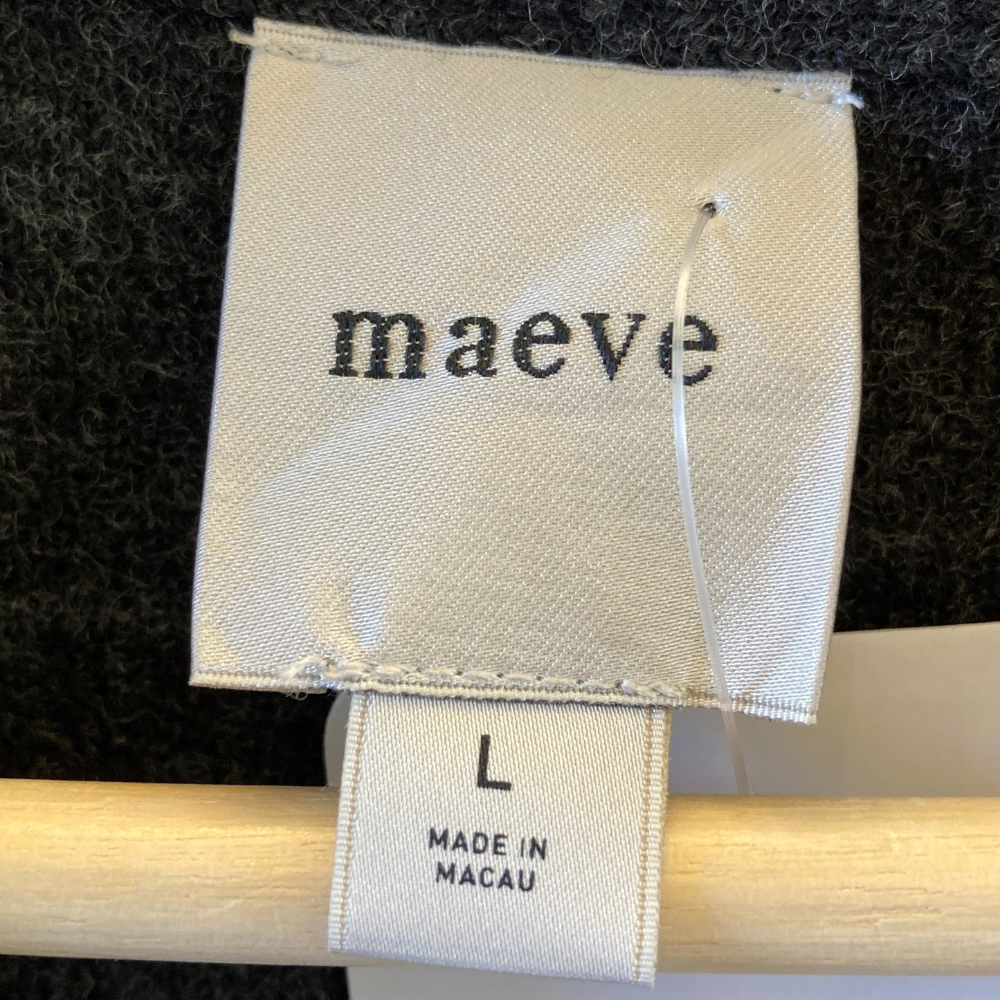 L - Maeve Dark Gray Double-Breasted NEW Merino Wool Long Cardigan Sweater 0618BS