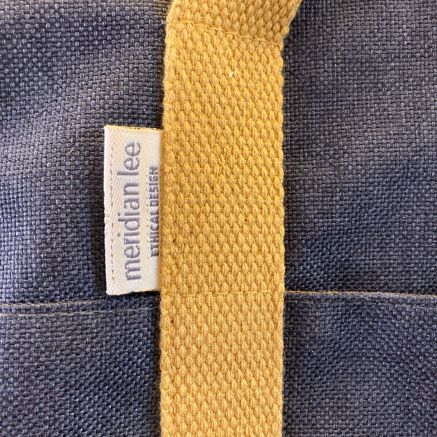 Meridian Lee Gray Canvas w/ Yellow Straps Backpack Tote Bag - 0627LH