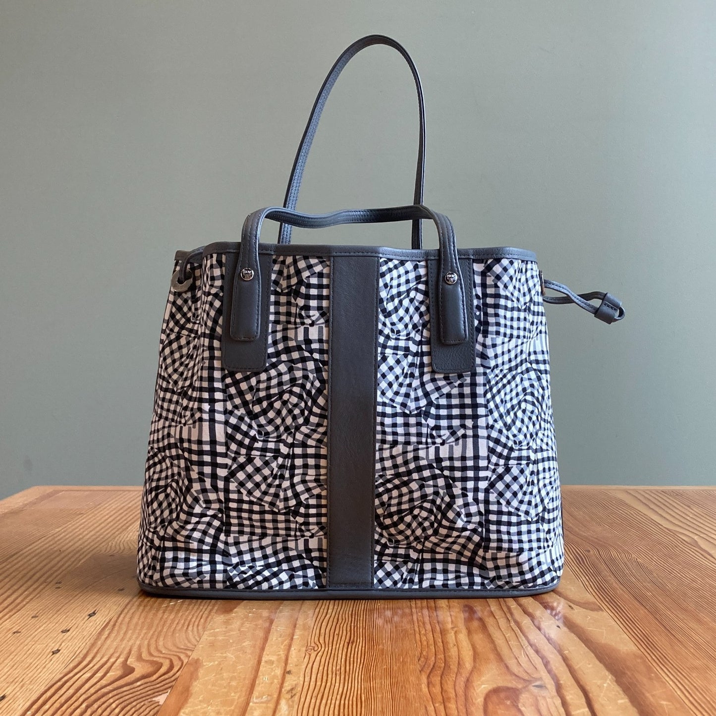 MCM Phantom Gray Leather Visetos Reversible Liz Tote Bag Purse 0420PH