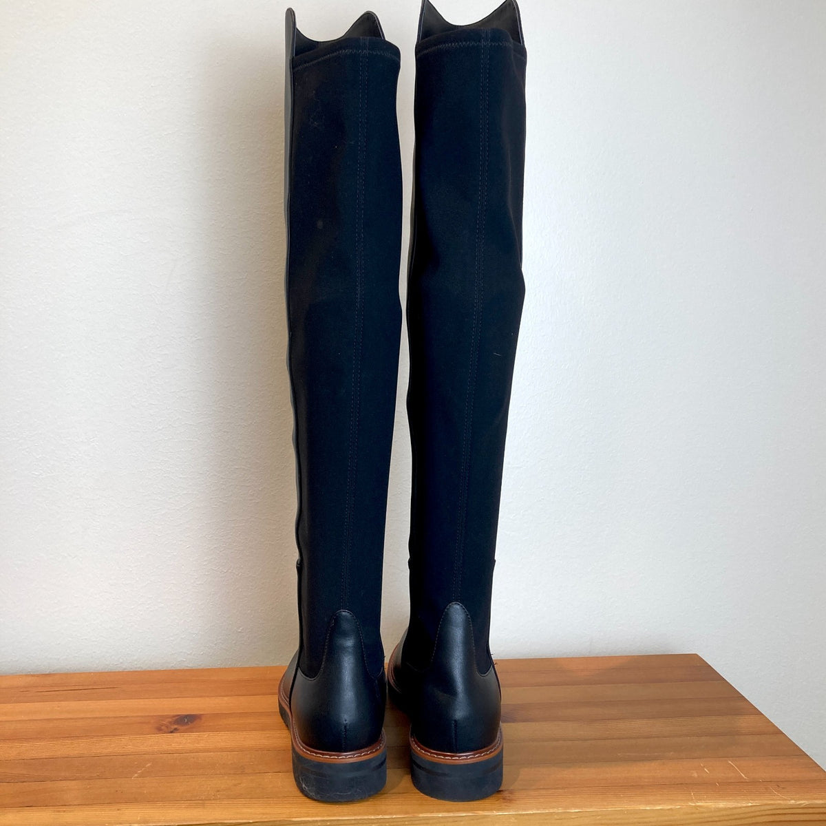 Stuart Weitzman Black Leather City Over the Knee Boots - Size 8.5 - NEW - 0320JS