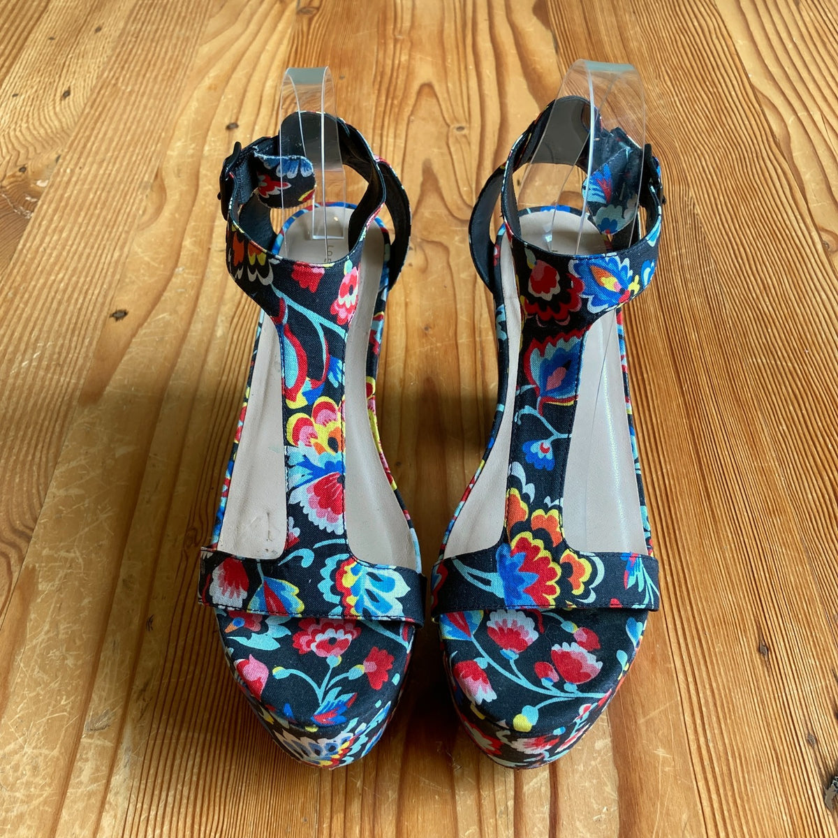 Loeffler Randall Floral Chunky Minette Platforms Heels - Size 8.5 - 0121CE