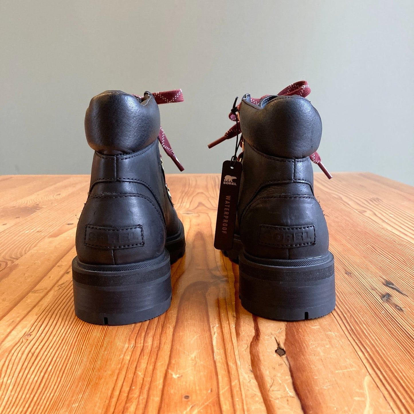 8 - Sorel Black Leather Waterproof NEW Lennox Hiker Boots 0523HS