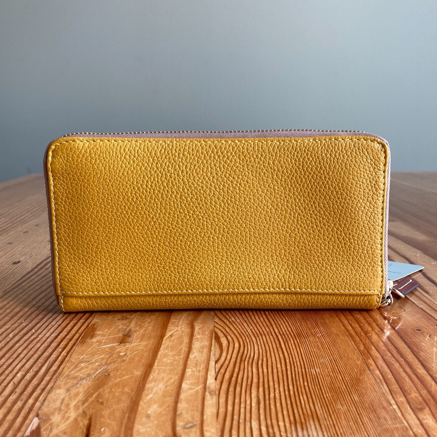 Dooney & Bourke Yellow Pebble Grain Large Zip Around Wristlet Wallet - 0311AY