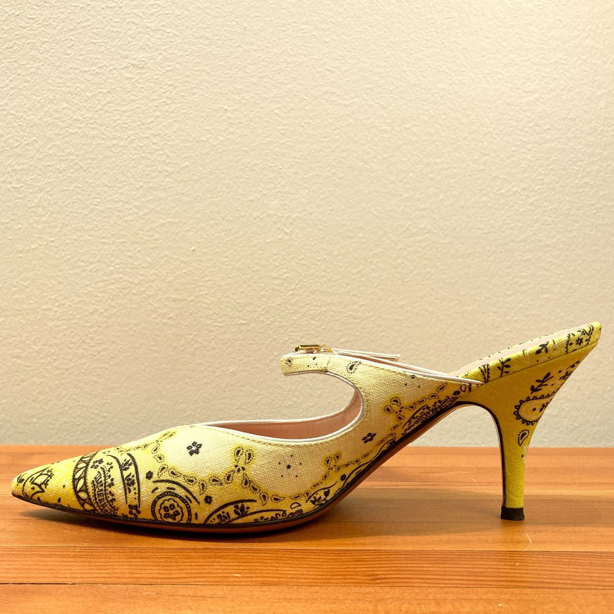 Zimmermann $575 Yellow Bandana Aura Mules Heels - Size 38 / 7.5 w / box - 1017SC