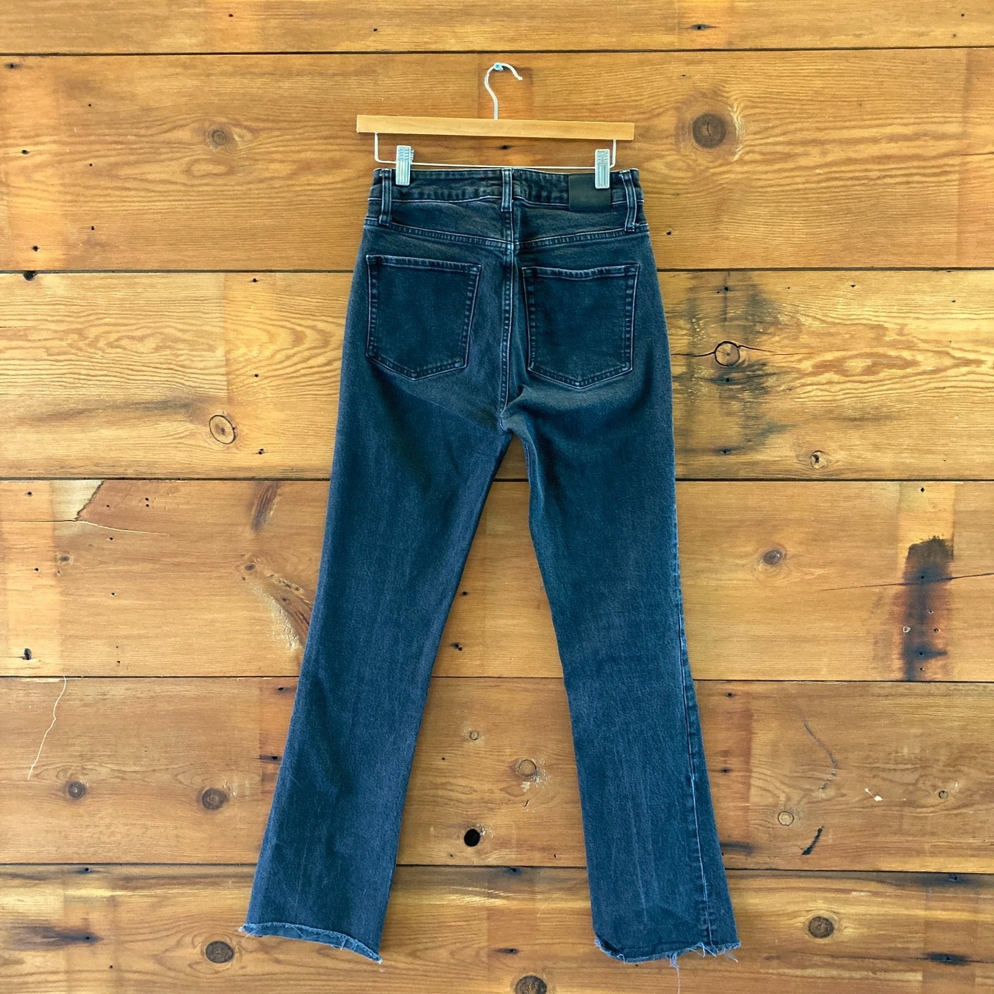 Anine Bing Black Button Fly Roxanne Split Hem Flare Jeans - Size 28 - 0504AK