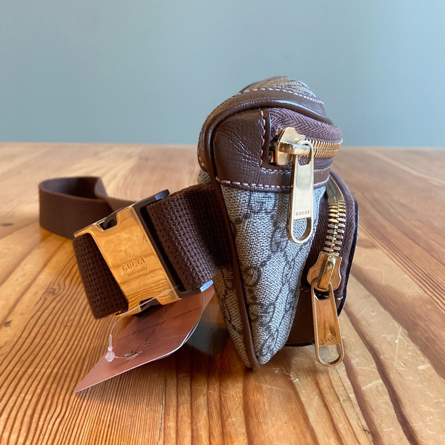 GUCCI Interlocking G Belt Bag GG Supreme/Leather Beige/Brown 682933 0222JL