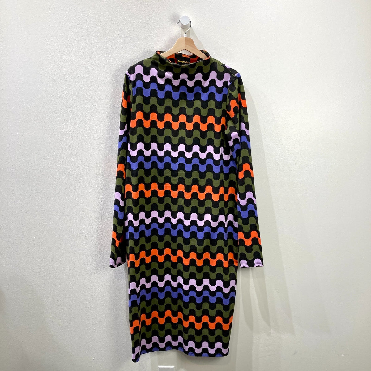 Nooworks x Molly Fitzpatrick Black Wavy Ditto Patterned Dress - Size 2X - 0430RM