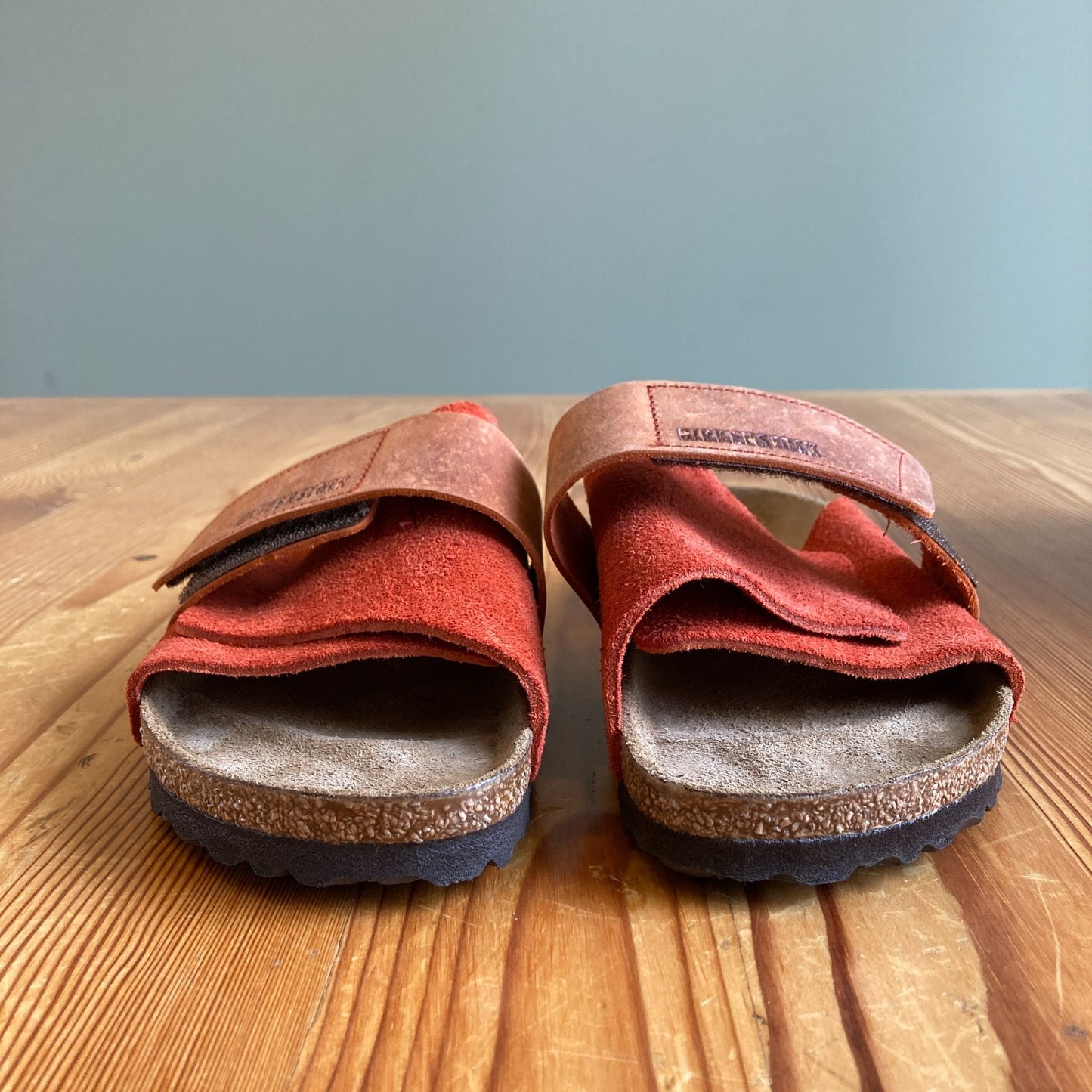 Birkenstock Rust Brown Kyoto Slides Sandals Shoes - Sz 8 Narrow - w/Box - 0425SV